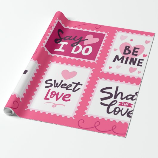 Valentine's Day Cadeaupapier (Uitgerold)