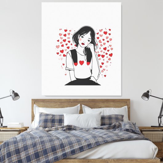 valentines day canvas afdruk (Insitu (Slaapkamer))