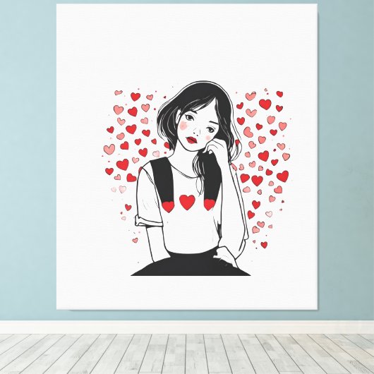 valentines day canvas afdruk (Insitu (Houten vloer))