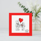 Valentines Day Card Building Blocks Feestdagenkaart (Staand voorkant)