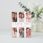 Valentine's Day Card Custom Couple Collage Photos Briefkaart (Staand voorkant)