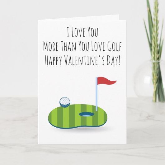 Valentines Day Card For Golfer Funny Golf Player Feestdagen Kaart (Voorkant)