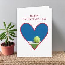 Valentine's Day Card for Her - Tennis Love Heart