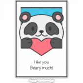 Valentines Day Card Friends Panda Heart Sticker (Voorkant)