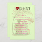 Valentine's Day Card - I Love You Because Feestdagenkaart (Voorkant / Achterkant)