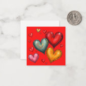 Valentines Day Card Notitiekaartje (Voorkant / Achterkant in situ)