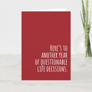 Valentines Day Card - Questionable Decisions Feestdagen Kaart