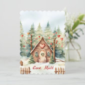 Valentine's Day card with Bear and custom text Feestdagenkaart (Staand voorkant)