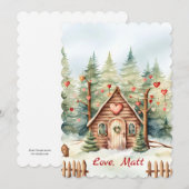 Valentine's Day card with Bear and custom text Feestdagenkaart (Voorkant / Achterkant)