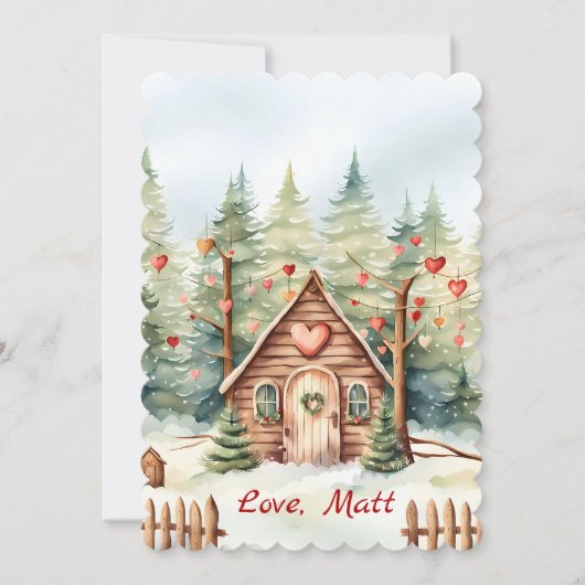 Valentine's Day card with Bear and custom text Feestdagenkaart (Voorkant)