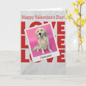 Valentine's Day card with dog Kaart (Gele Bloem)