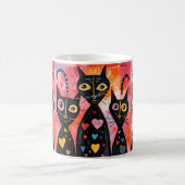 Valentine's Day Cat Red Hearts Mugs Koffiemok (Center)