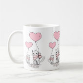 Valentine's Day Cats Pink Hearts Mugs Koffiemok (Links)