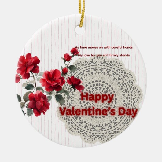Valentine's Day Ceramic Ornament (Voorkant)