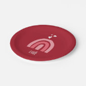 Valentine's Day Cheerful Red Pink Rainbow Hearts Papieren Bordje (Gekanteld)