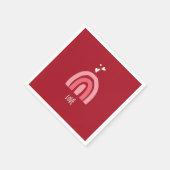 Valentine's Day Cheerful Red Pink Rainbow Hearts  Servet (Hoek)