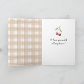 Valentine's Day Cherry Hearts Love Kaart (Binnen)