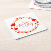 Valentine's Day Circle Design-25695 Kartonnen Onderzetters (Schuin)