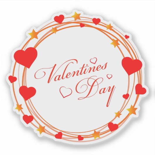 Valentine's Day Circle Design-25695 Sticker (Voorkant)