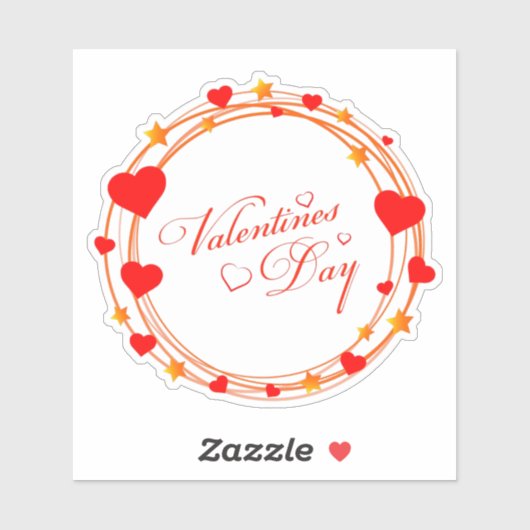 Valentine's Day Circle Design-25695 Sticker (Vel)