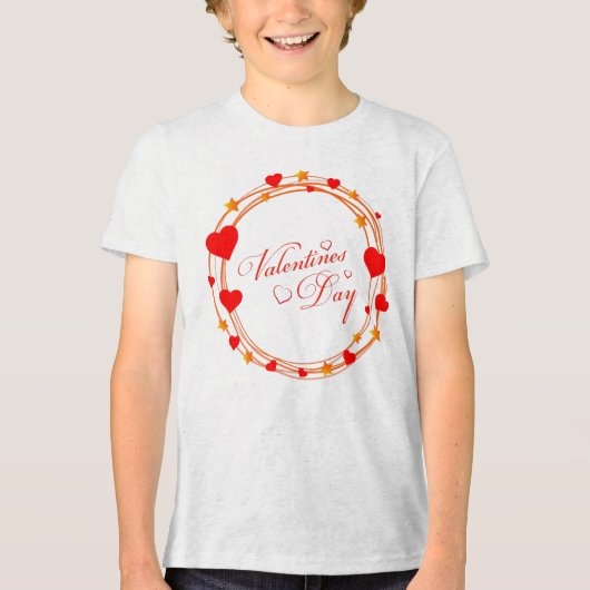 Valentine's Day Circle Design-25695 Tri-Blend Shirt (Voorkant)