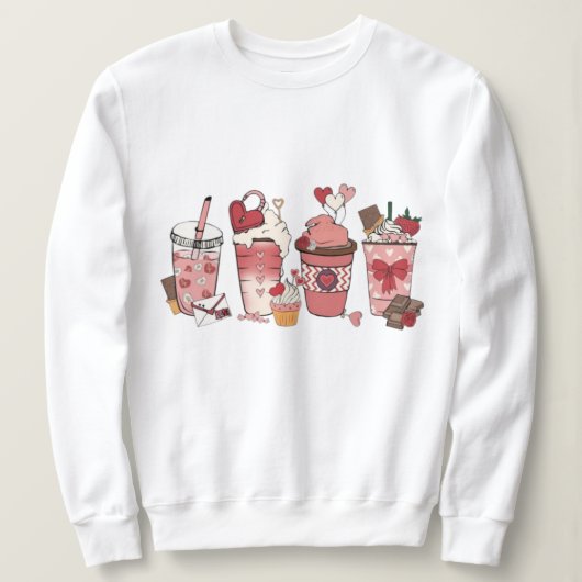 Valentine's Day Coffe jumper for women, love Trui (Design voorkant)