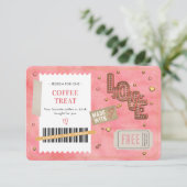 Valentine's Day Coffee Treat Love Couples Coupon (Staand voorkant)