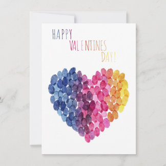 Valentine's Day, colorful Heart of fingerprints,  Feestdagenkaart