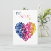 Valentine's Day, colorful Heart of fingerprints,  Feestdagenkaart (Staand voorkant)