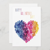 Valentine's Day, colorful Heart of fingerprints,  Feestdagenkaart (Voorkant / Achterkant)