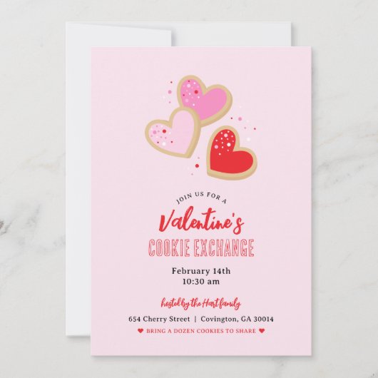 Valentine's Day Cookie Exchange Party Kaart (Voorkant)