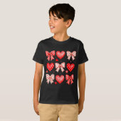 Valentines Day Coquette Bow Hearts Leopard Women G T-shirt (Voorkant volledig)
