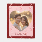Valentine's Day Couple Fleece Blanket Hearts  (Voorkant)
