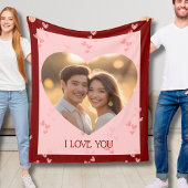 Valentine's Day Couple Fleece Blanket Hearts  Deken