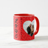 Valentines Day Couple in Love Hearts custom photo Mok (Voorkant rechts)