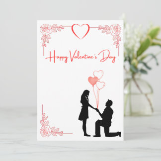 Valentine's Day Couple Proposal Card Feestdagenkaart