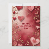 Valentines Day Couple's Romantic Soiree Red Hearts Kaart (Achterkant)