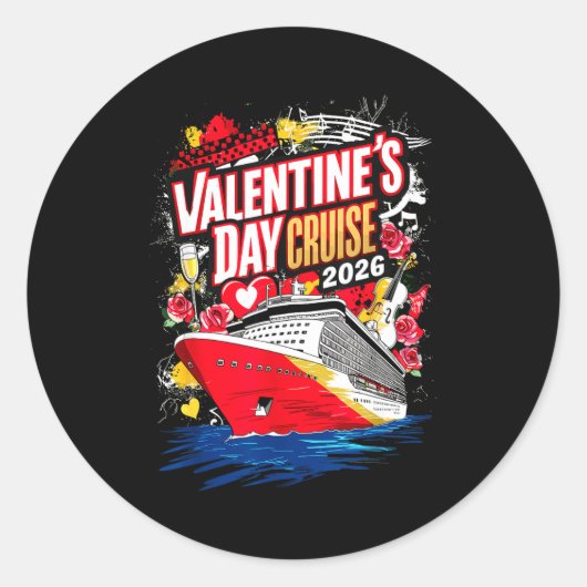 Valentines Day Cruise 2026  Ronde Sticker (Voorkant)