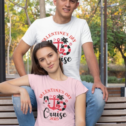 Valentine's Day Cruise aangepaste datum jaar T-shirt