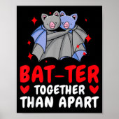 Valentine's Day Cuddling Cute Bats Couple Bat Vale Poster (Voorkant)