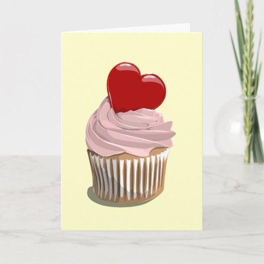 Valentine's day cupcake greeting card feestdagen kaart (Voorkant)