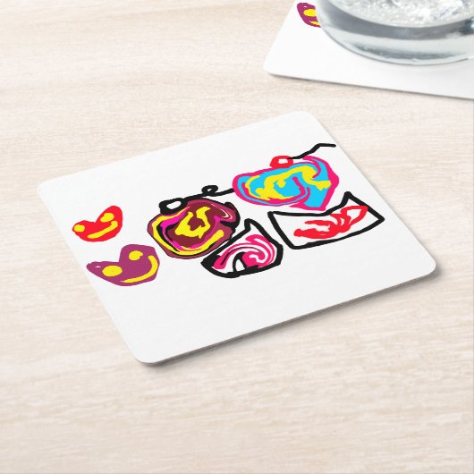 valentine's day cupcakes kartonnen onderzetters (Schuin)