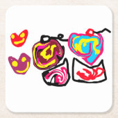 valentine's day cupcakes kartonnen onderzetters (Voorkant)