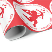 Valentine's Day Cupid hot red beauty Cadeaupapier (Rol Hoek)