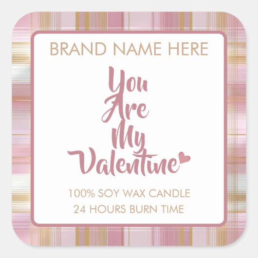 Valentine's Day Custom Candle Labels  (Voorkant)