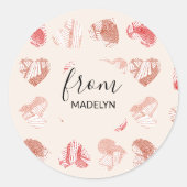 Valentines Day Custom name Ronde Sticker (Voorkant)