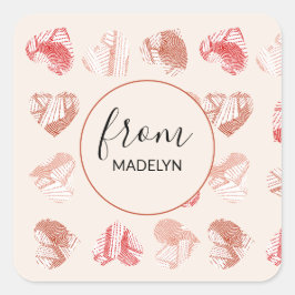 Valentines Day Custom name Vierkante Sticker