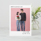 valentines day custom photo collage valentine feestdagenkaart (Staand voorkant)