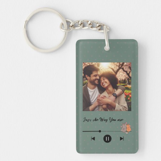 Valentine's Day Custom Photo Keychain (Voorkant)
