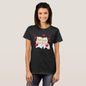 Valentines Day Cute Alpaca  Boyfriend Girlfriend T-shirt (Voorkant volledig)